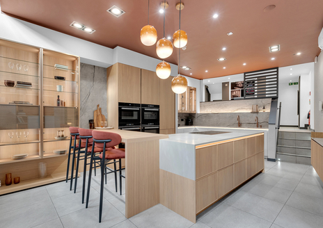 Picture of a kitchen in the Häcker UK showroom
